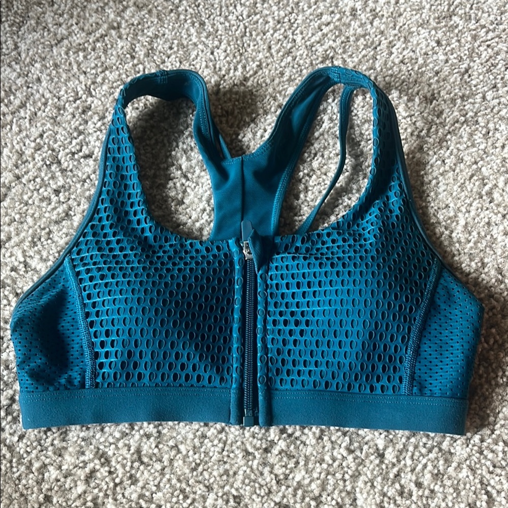 Lorna Jane Blue Sports Bra with Racerback and Mesh Design